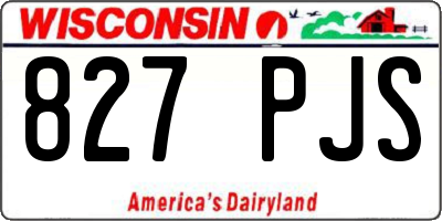 WI license plate 827PJS