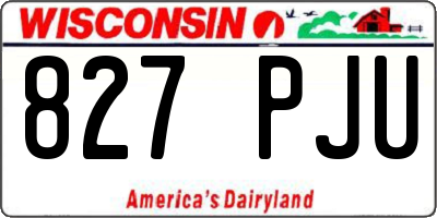 WI license plate 827PJU