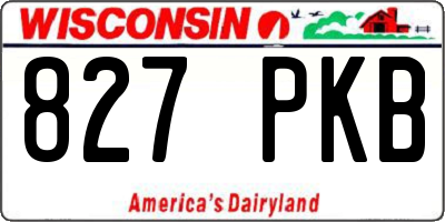 WI license plate 827PKB
