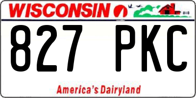 WI license plate 827PKC