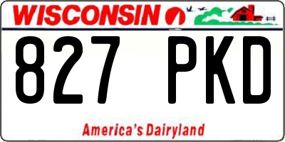 WI license plate 827PKD