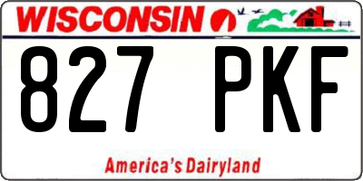 WI license plate 827PKF