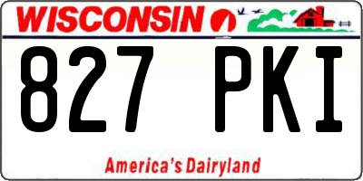 WI license plate 827PKI