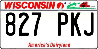 WI license plate 827PKJ