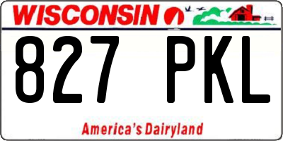 WI license plate 827PKL