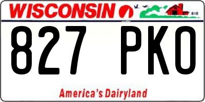 WI license plate 827PKO
