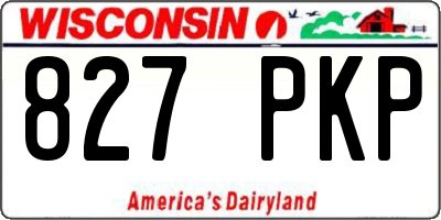 WI license plate 827PKP