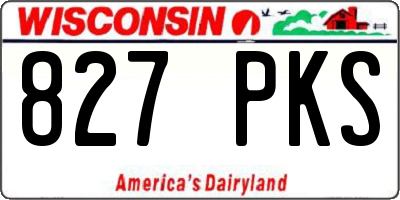 WI license plate 827PKS