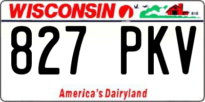 WI license plate 827PKV
