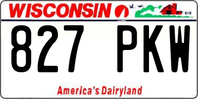 WI license plate 827PKW