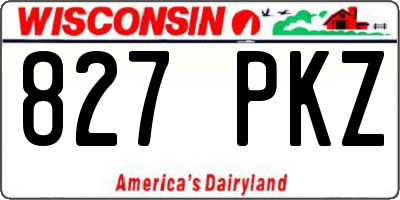 WI license plate 827PKZ