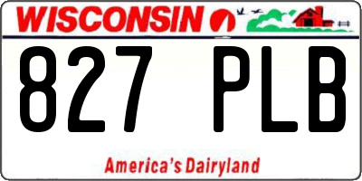 WI license plate 827PLB