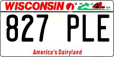WI license plate 827PLE