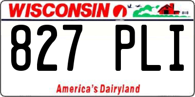 WI license plate 827PLI