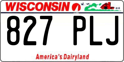 WI license plate 827PLJ