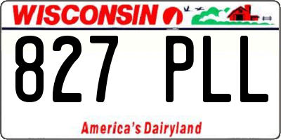 WI license plate 827PLL