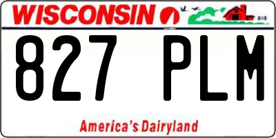 WI license plate 827PLM