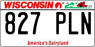WI license plate 827PLN