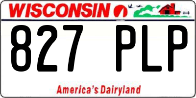 WI license plate 827PLP
