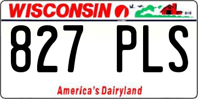 WI license plate 827PLS