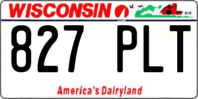 WI license plate 827PLT
