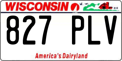 WI license plate 827PLV