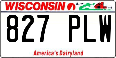 WI license plate 827PLW