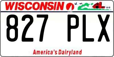 WI license plate 827PLX