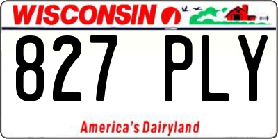 WI license plate 827PLY