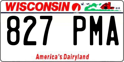 WI license plate 827PMA