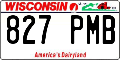 WI license plate 827PMB