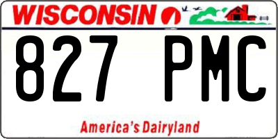 WI license plate 827PMC
