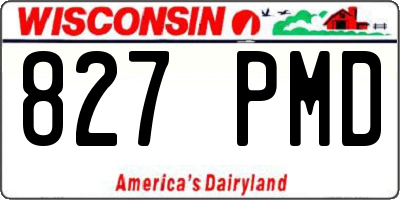 WI license plate 827PMD
