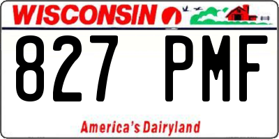 WI license plate 827PMF
