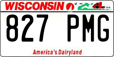WI license plate 827PMG