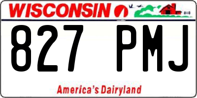 WI license plate 827PMJ