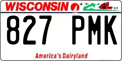 WI license plate 827PMK