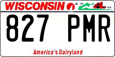 WI license plate 827PMR
