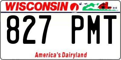 WI license plate 827PMT