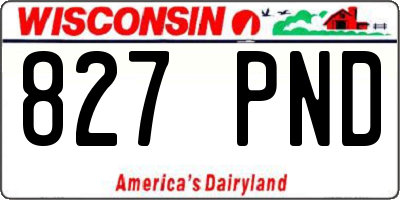 WI license plate 827PND