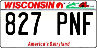 WI license plate 827PNF