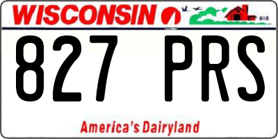 WI license plate 827PRS