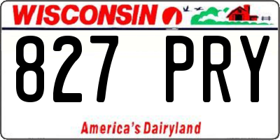 WI license plate 827PRY
