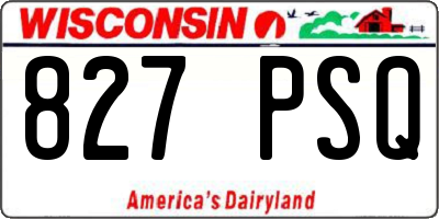 WI license plate 827PSQ