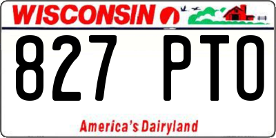 WI license plate 827PTO