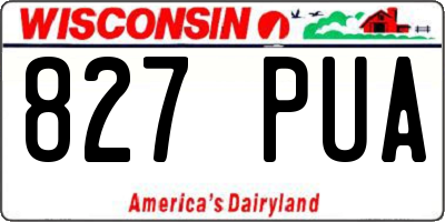 WI license plate 827PUA
