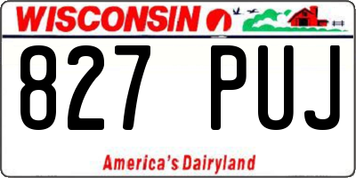 WI license plate 827PUJ