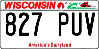 WI license plate 827PUV