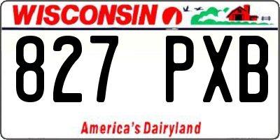 WI license plate 827PXB