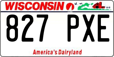 WI license plate 827PXE